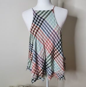 🦄❤ American Eagle checkered fringe tank